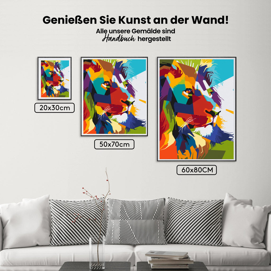 Malen nach Zahlen – Geometrischer Löwe