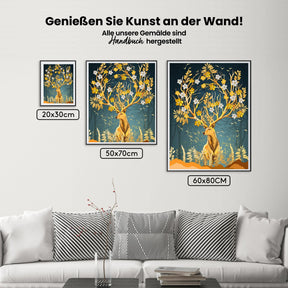 Malen nach Zahlen – Goldhorn-Hirsch