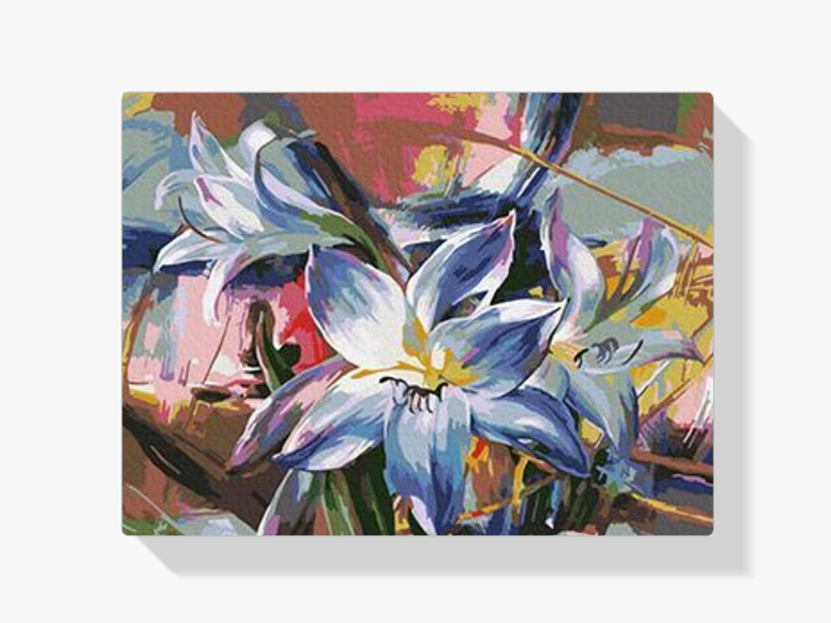 Malen nach Zahlen – Helle Lilien