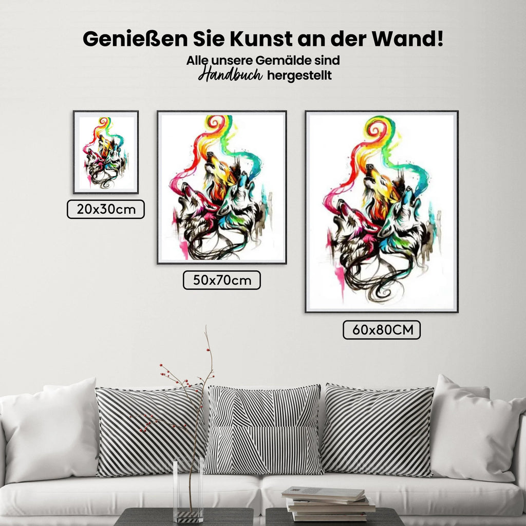 Malen nach Zahlen – Heulende Wölfe
