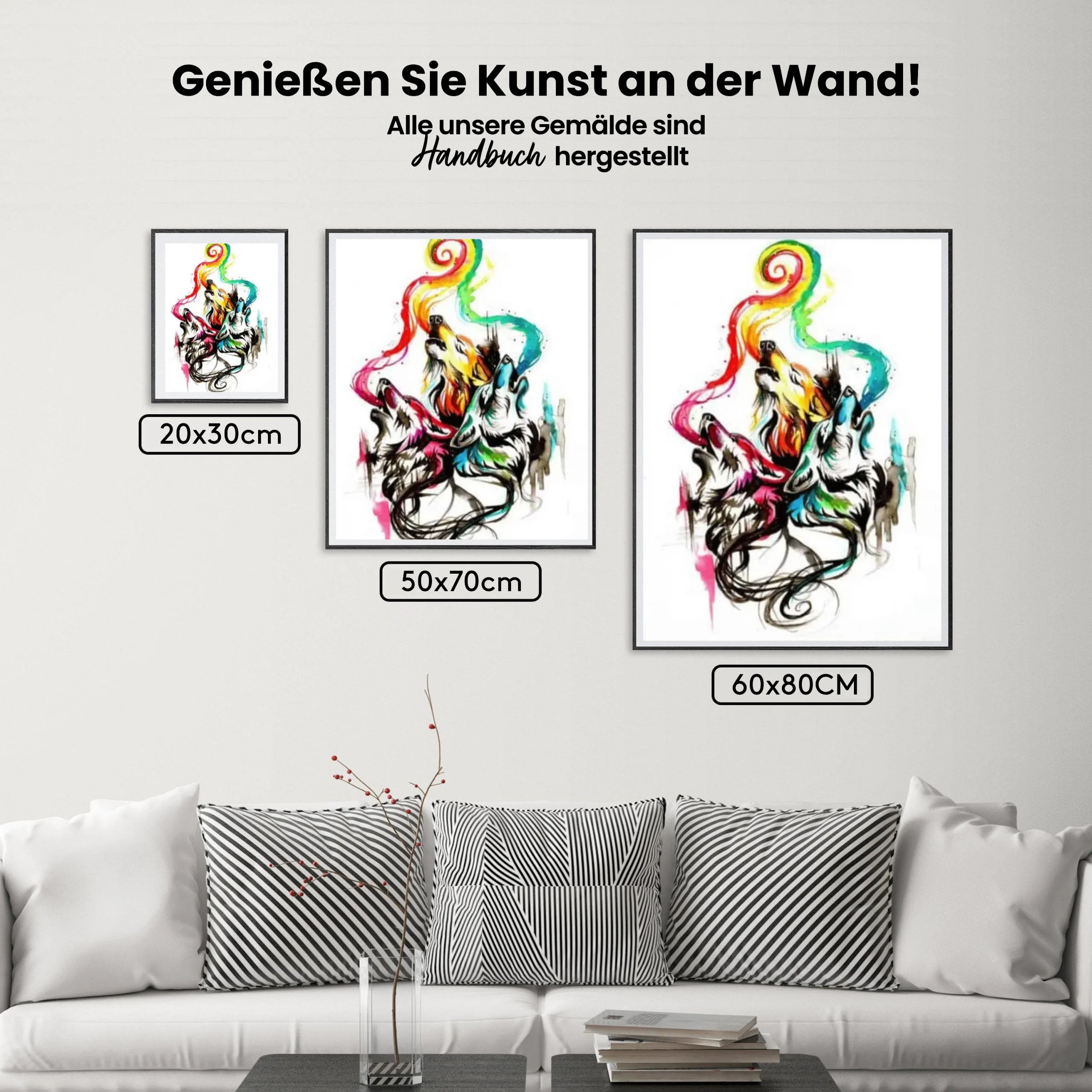 Malen nach Zahlen – Heulende Wölfe