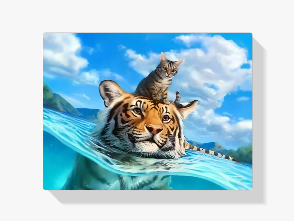 Malen nach Zahlen – Katze und Tiger im Meer