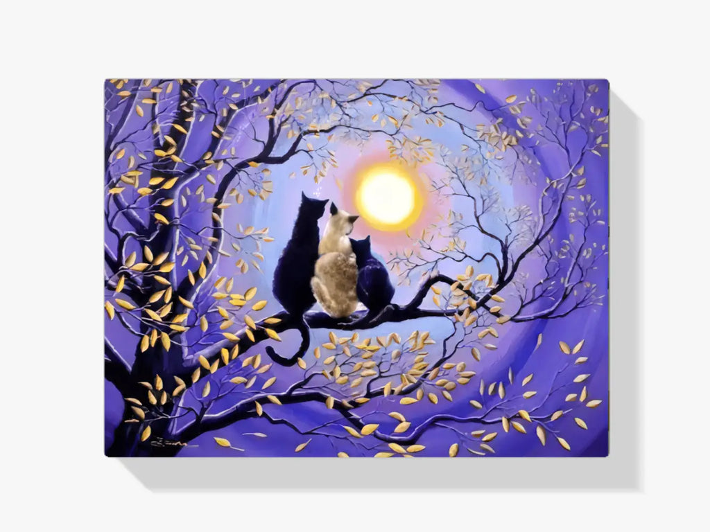 Malen nach Zahlen – Katzen im Mondlicht