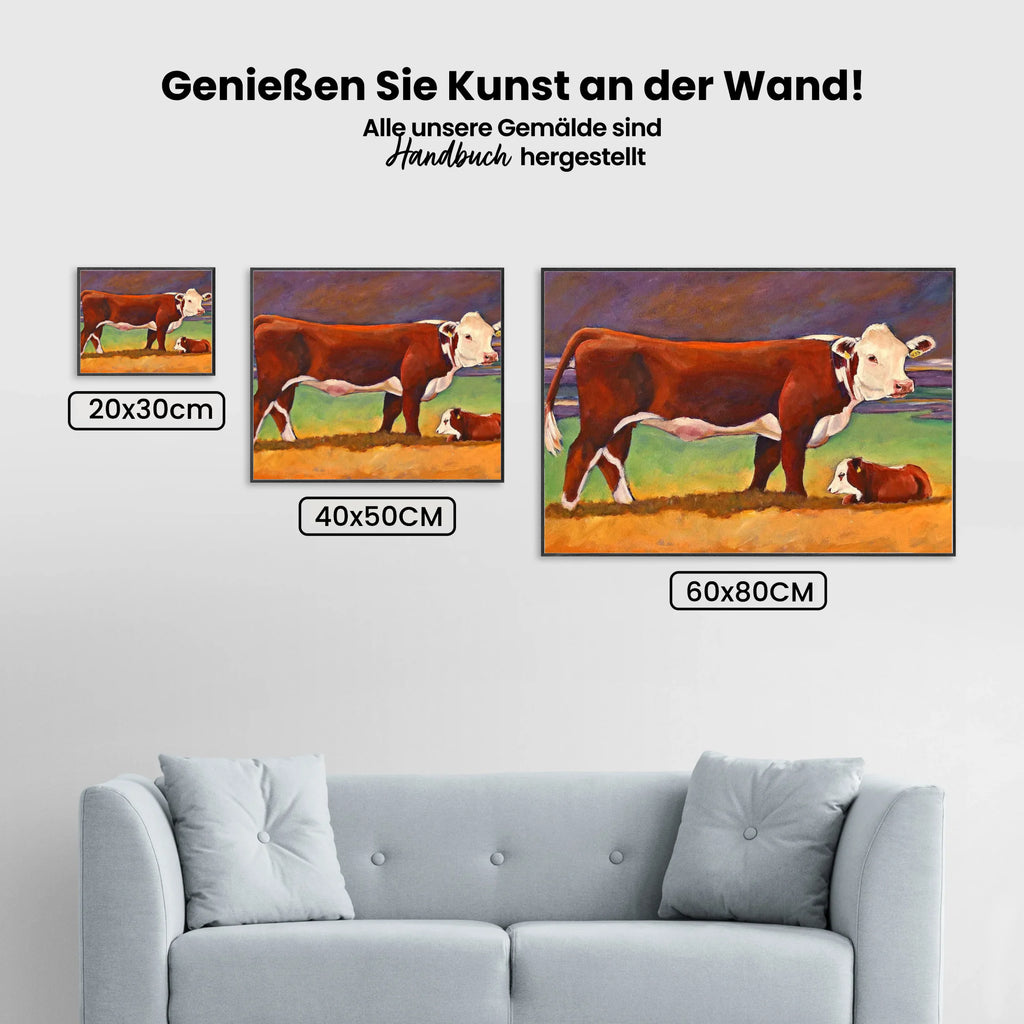 Malen nach Zahlen – Kuh und Kalb