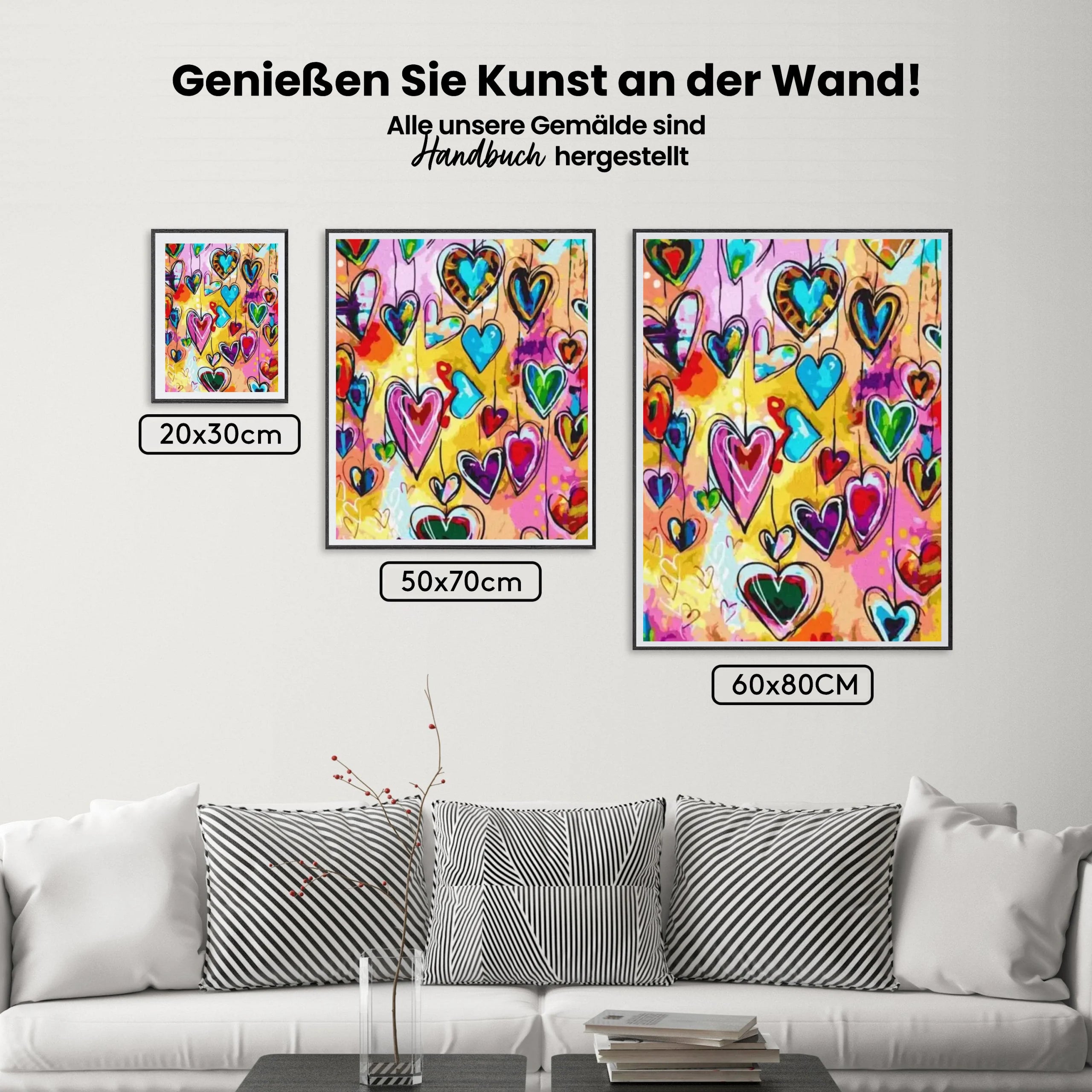 Malen nach Zahlen – Kunstvolle Herzen
