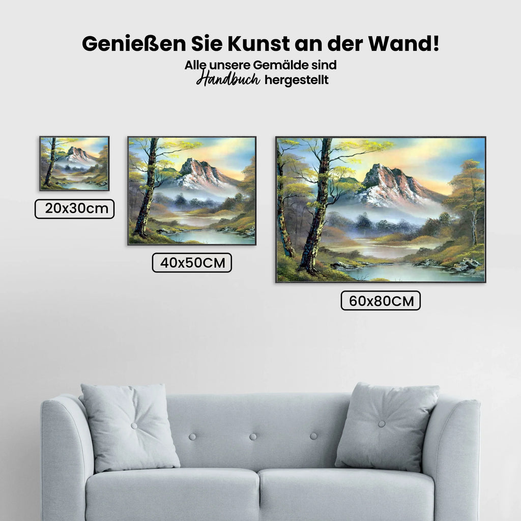 Malen nach Zahlen – Landschaft mit Bergen