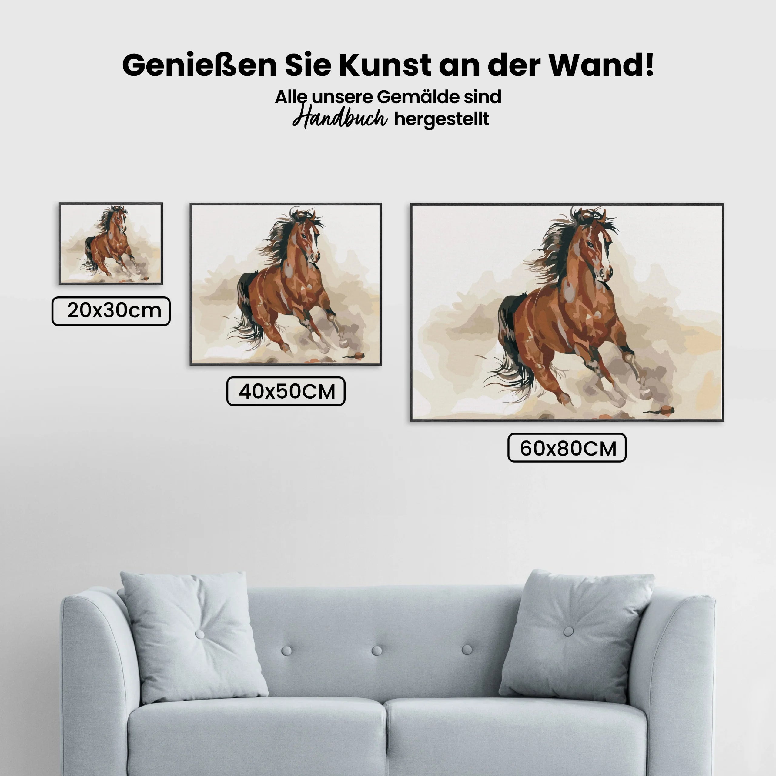 Malen nach Zahlen – Laufendes Pferd