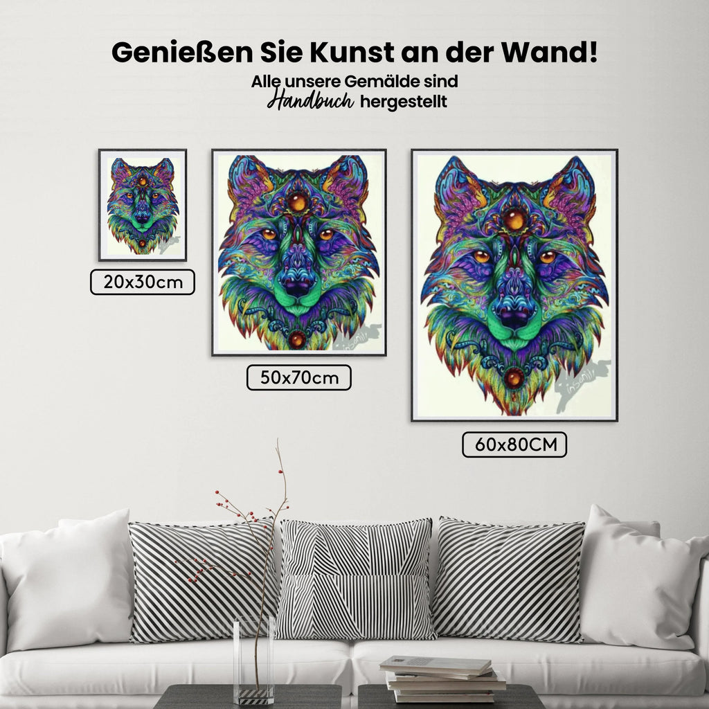 Malen nach Zahlen – Mandala Wolf
