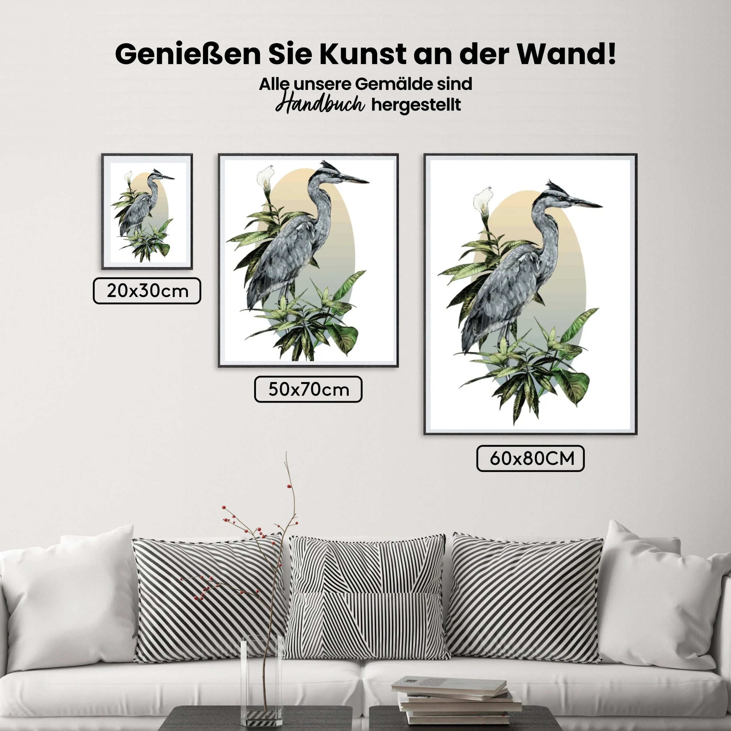 Malen nach Zahlen – Reiher im Laub
