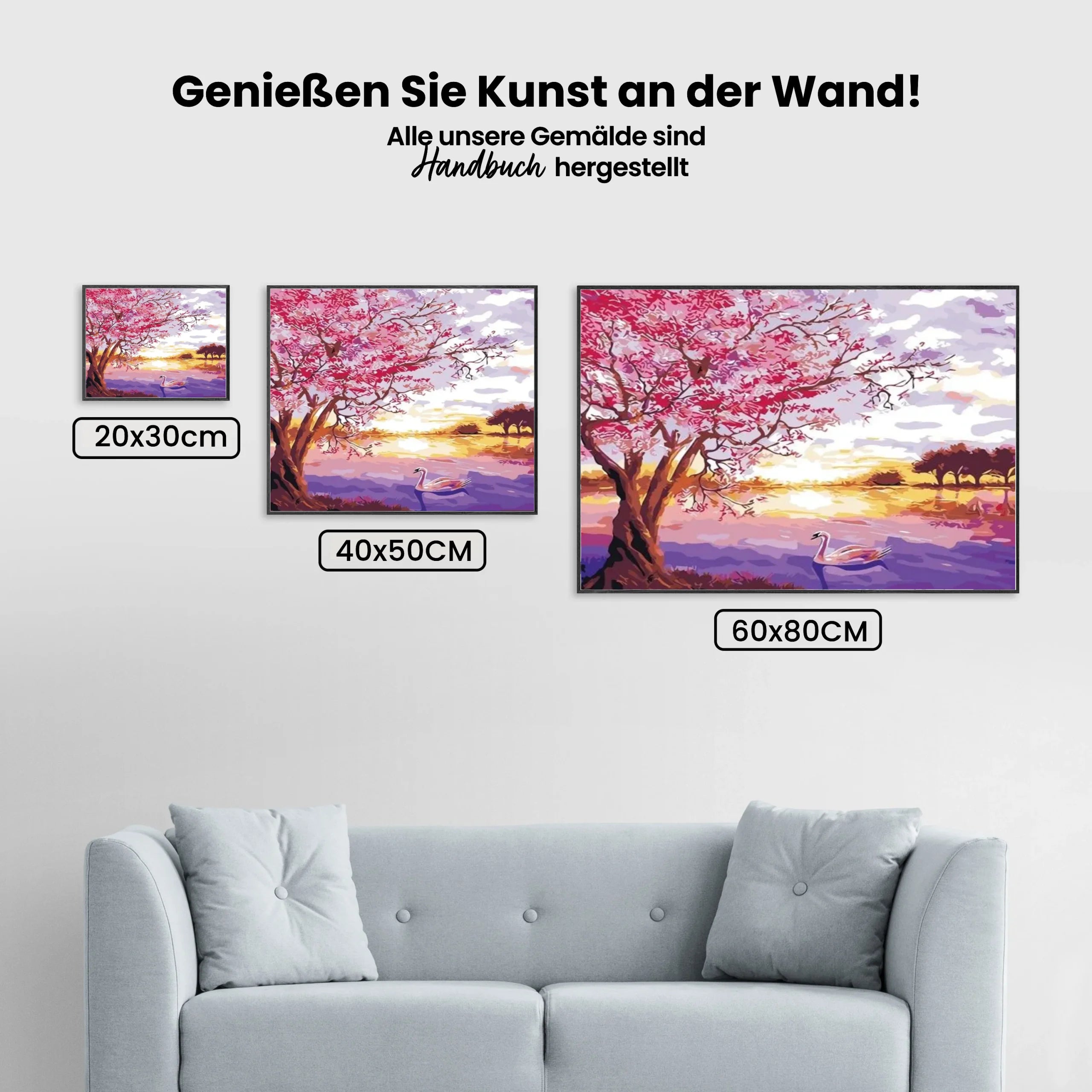 Malen nach Zahlen – Rosa Blüten