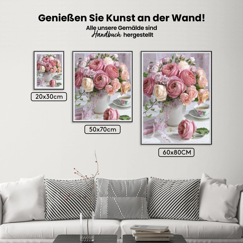 Malen nach Zahlen – Rosa Blumen