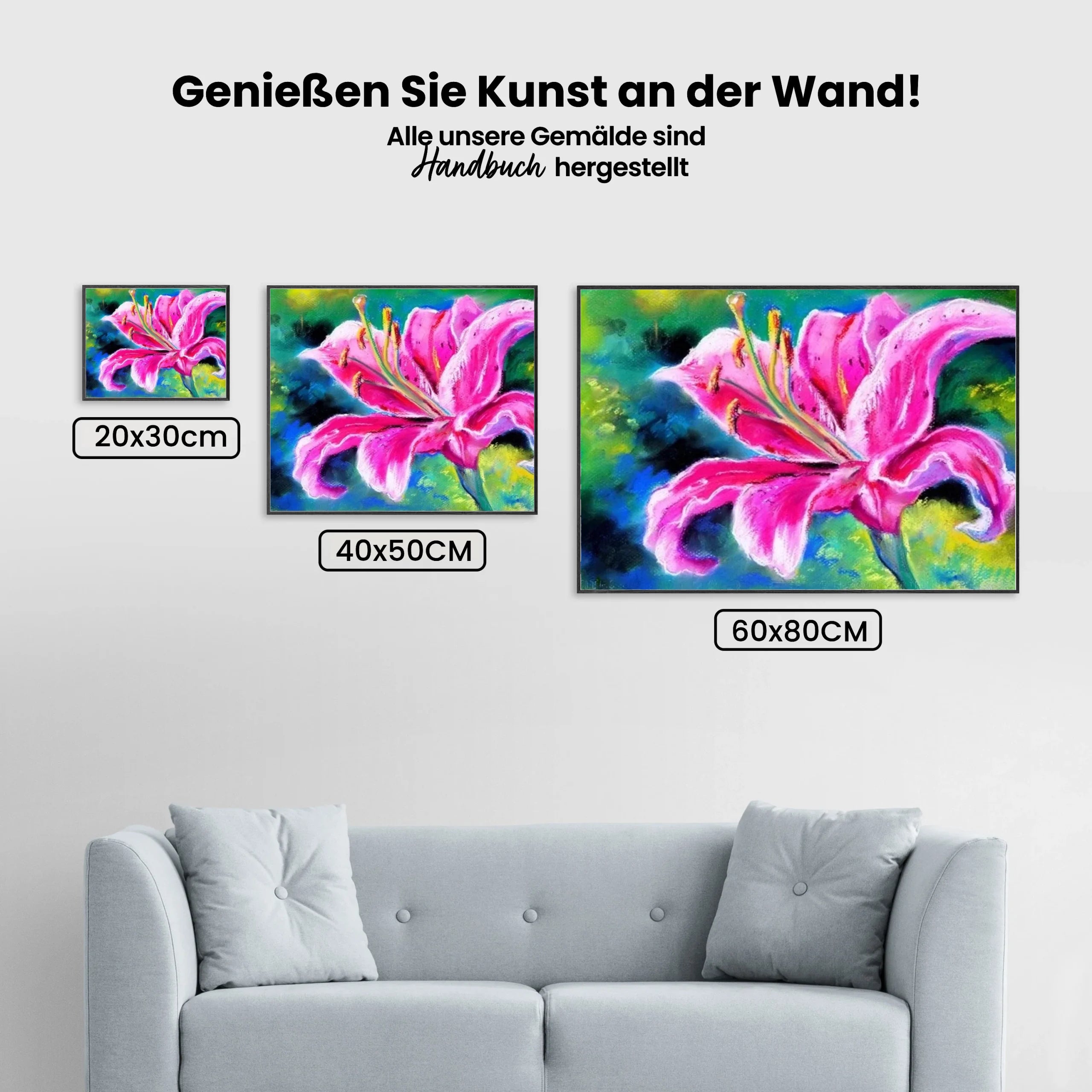 Malen nach Zahlen – Rosa Lilie