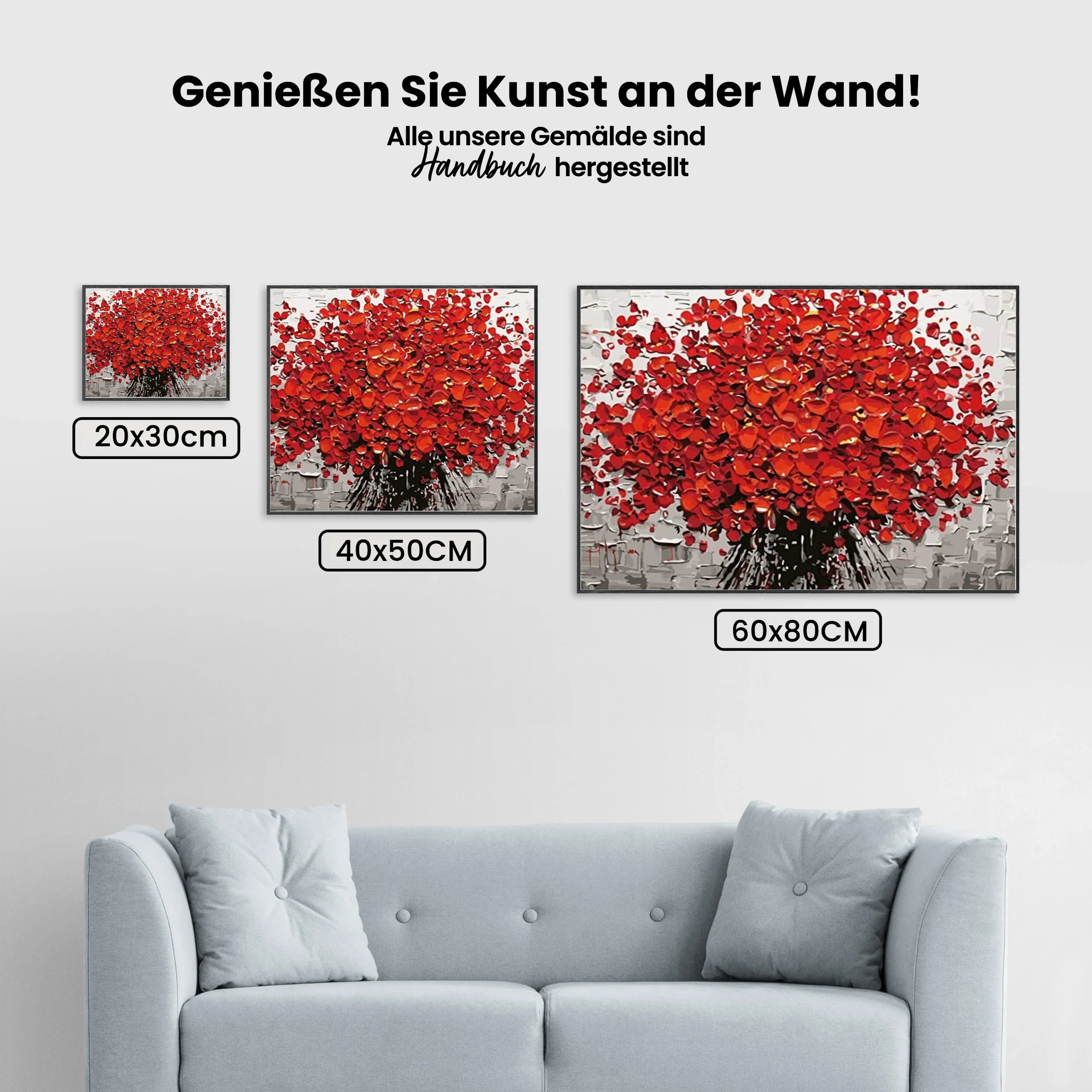 Malen nach Zahlen – Rote Blüten