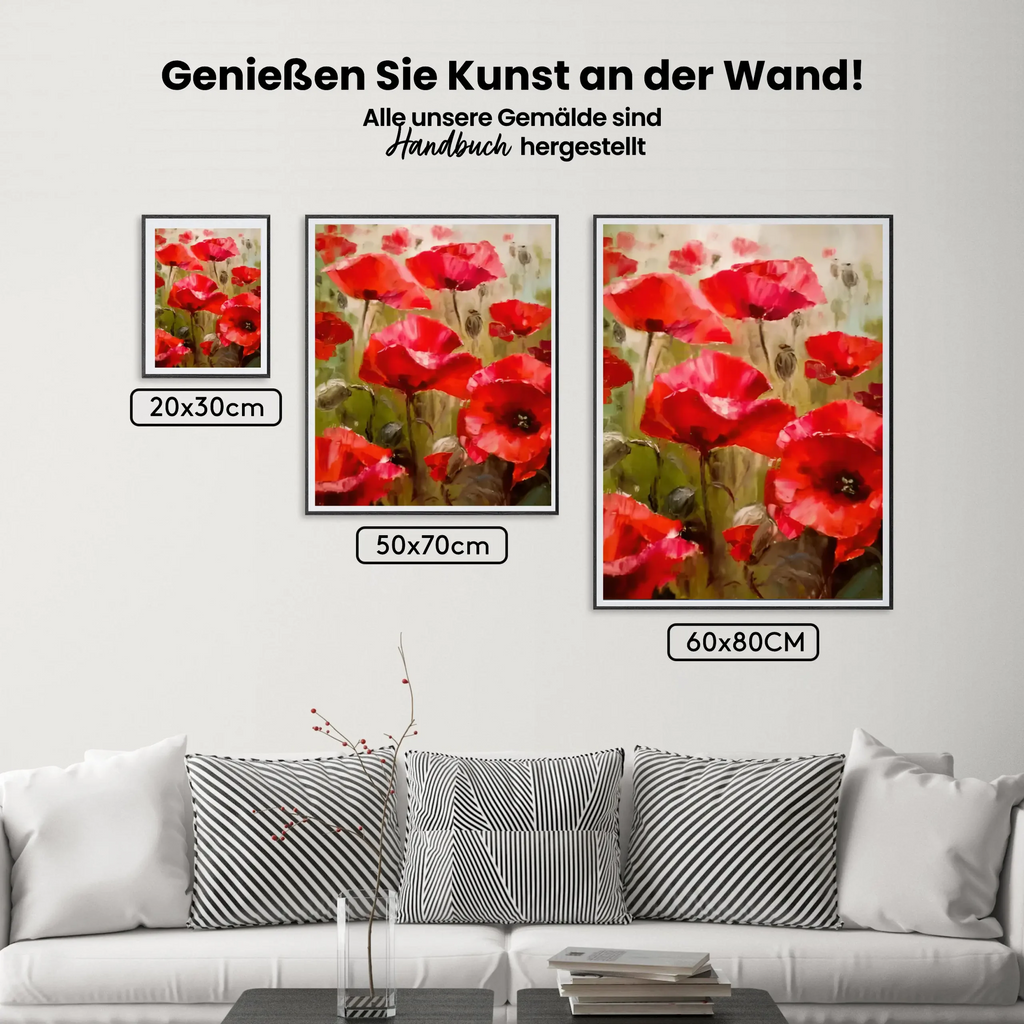 Malen nach Zahlen – Rote Blumen