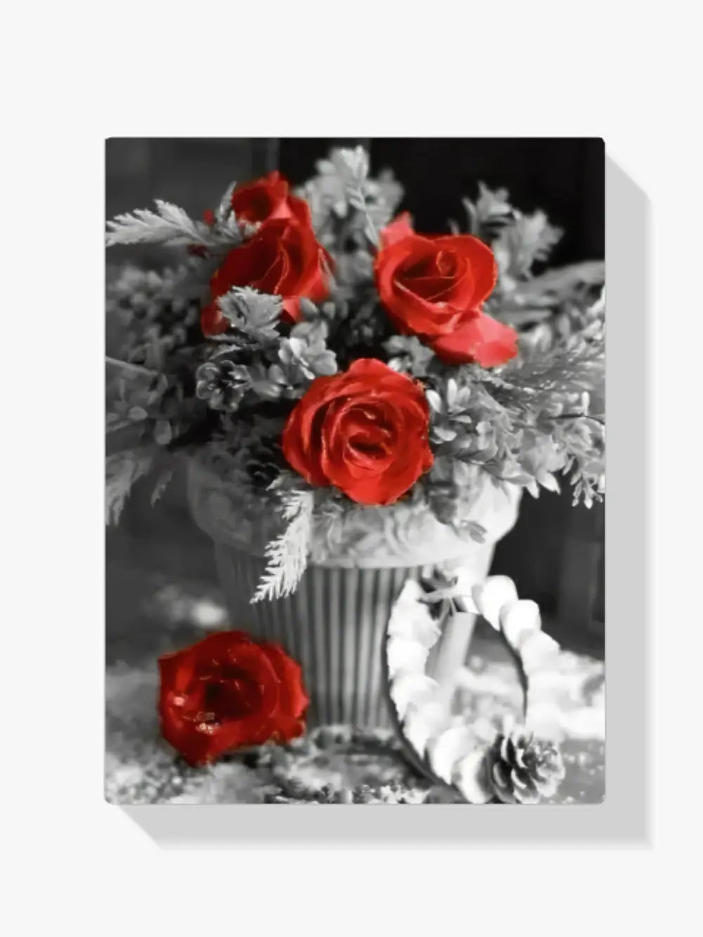 Malen nach Zahlen – Schwarze und weiße Rose