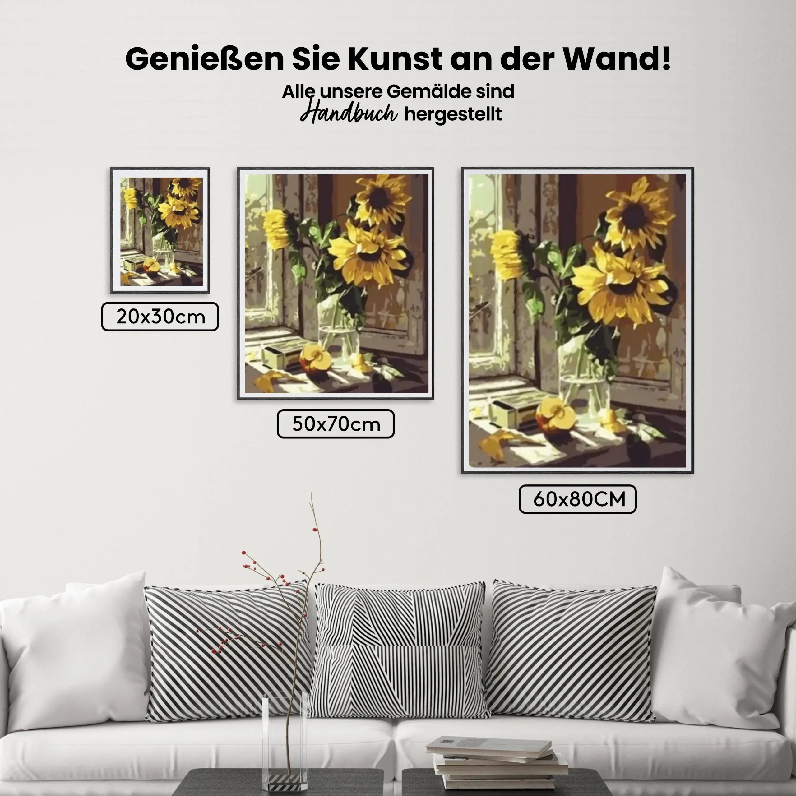 Malen nach Zahlen – Sonnenblumen in Vase