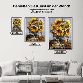 Malen nach Zahlen – Sonnenblumen in der Vase