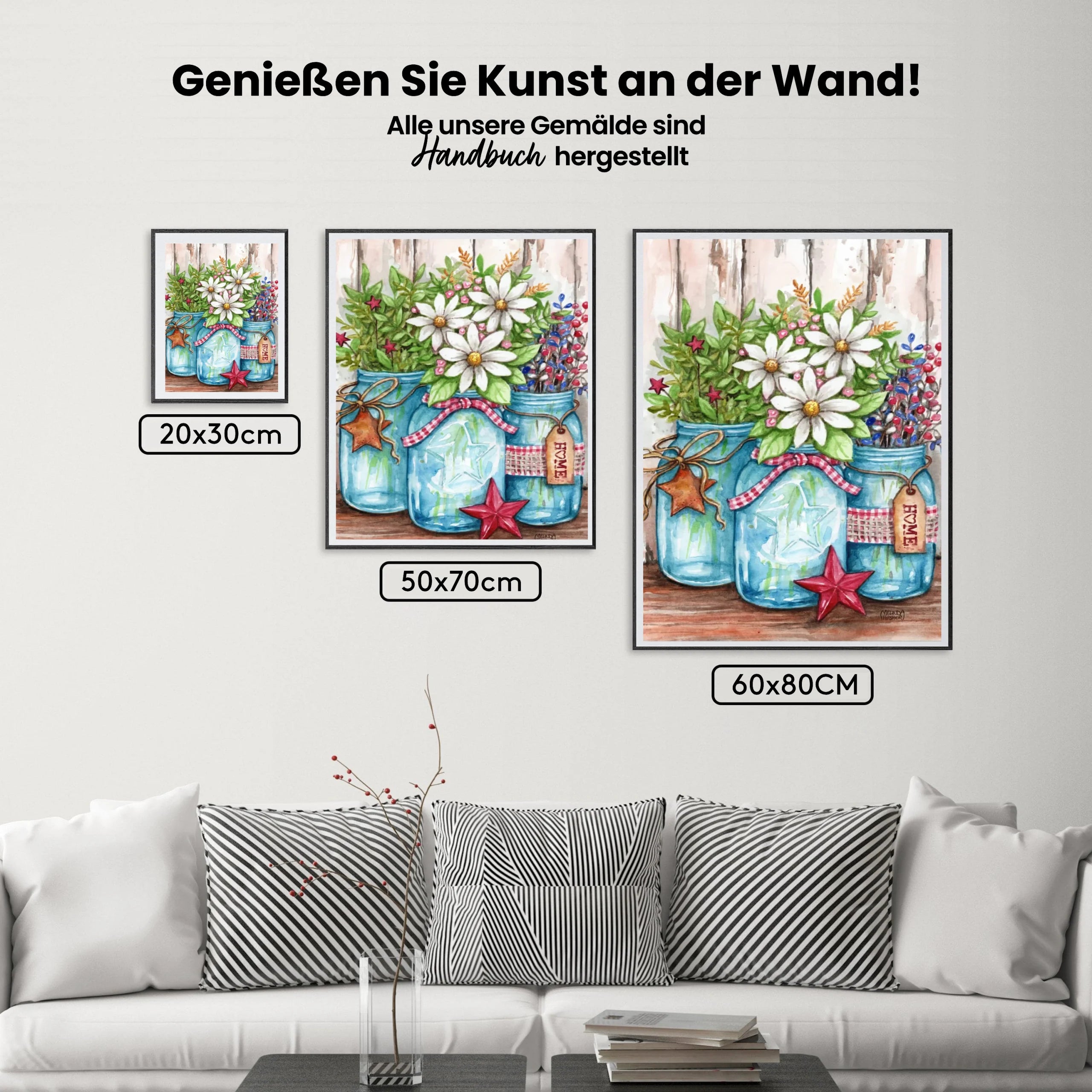 Malen nach Zahlen – Töpfe mit Blumen und Sternen