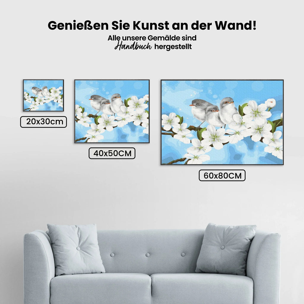 Malen nach Zahlen – Vögel im Garten
