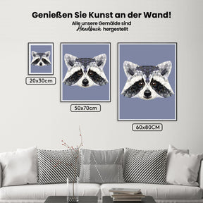 Malen nach Zahlen – Waschbär-Polygon