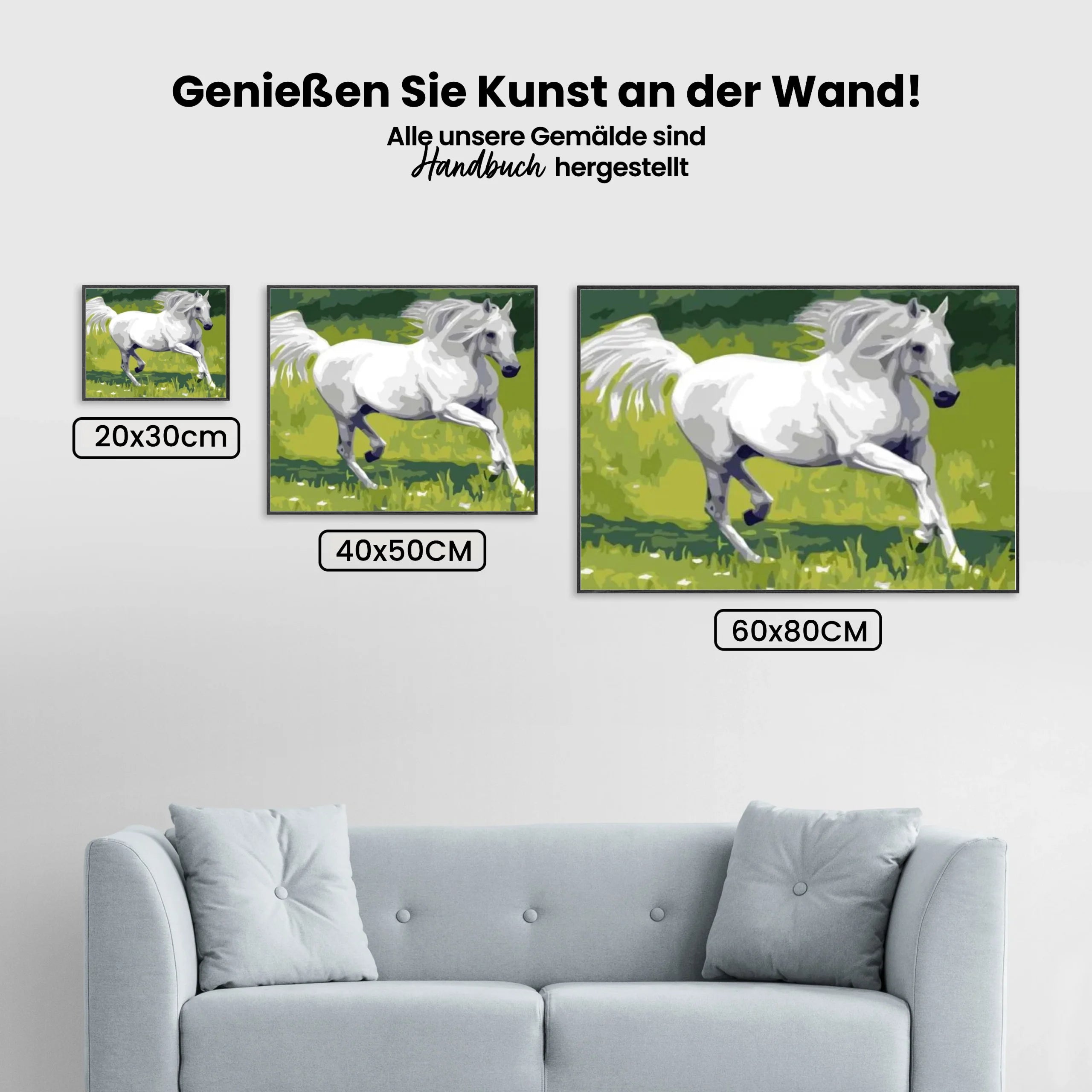 Malen nach Zahlen – Weißes Pferd