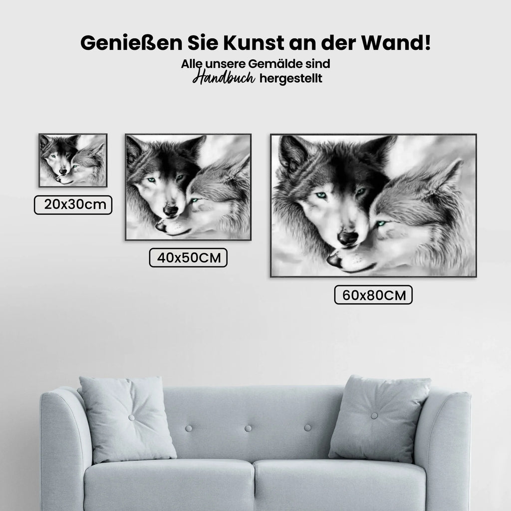 Malen nach Zahlen – Weißes Wolfs-Paar