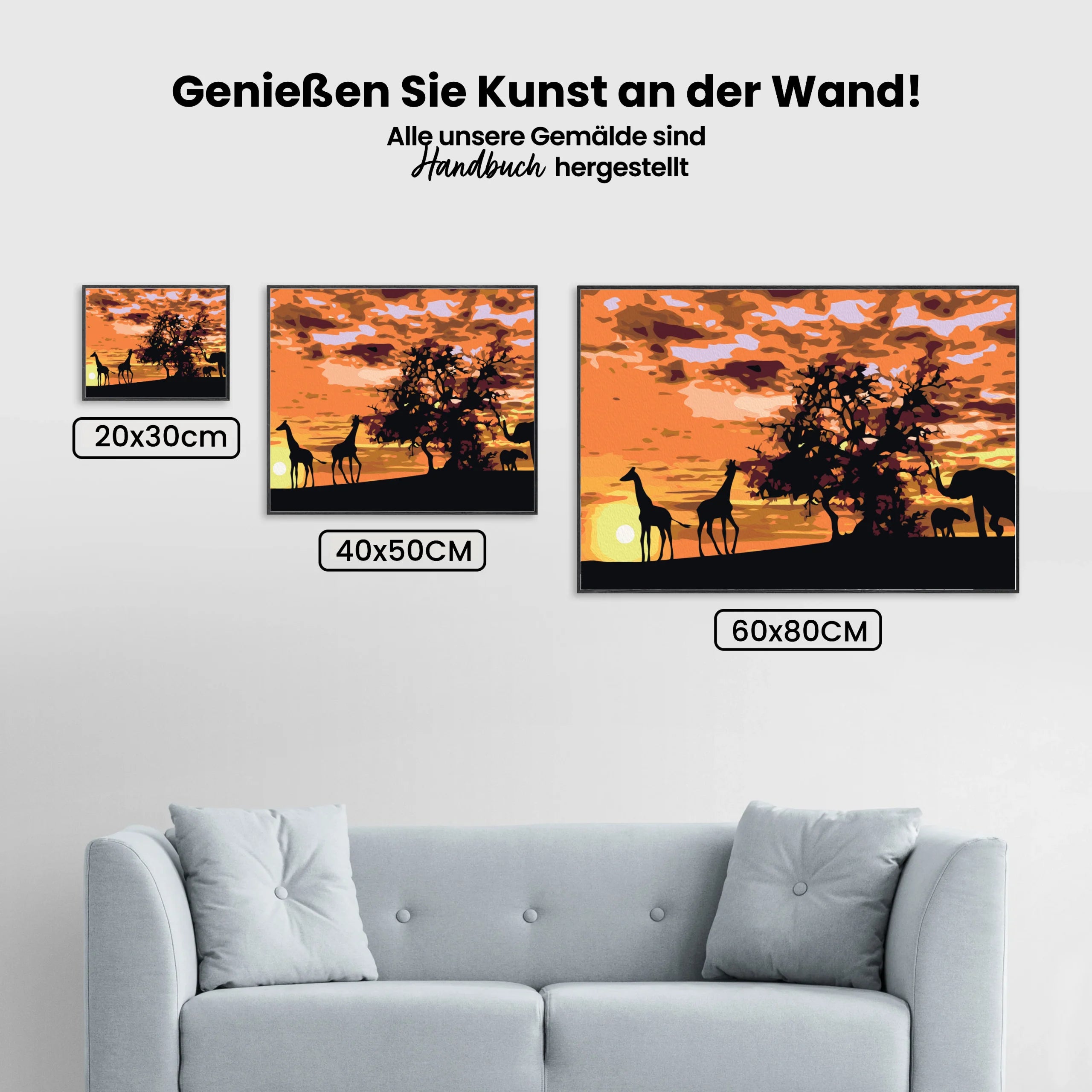 Malen nach Zahlen – avanne (Giraffen &amp; Elefanten)