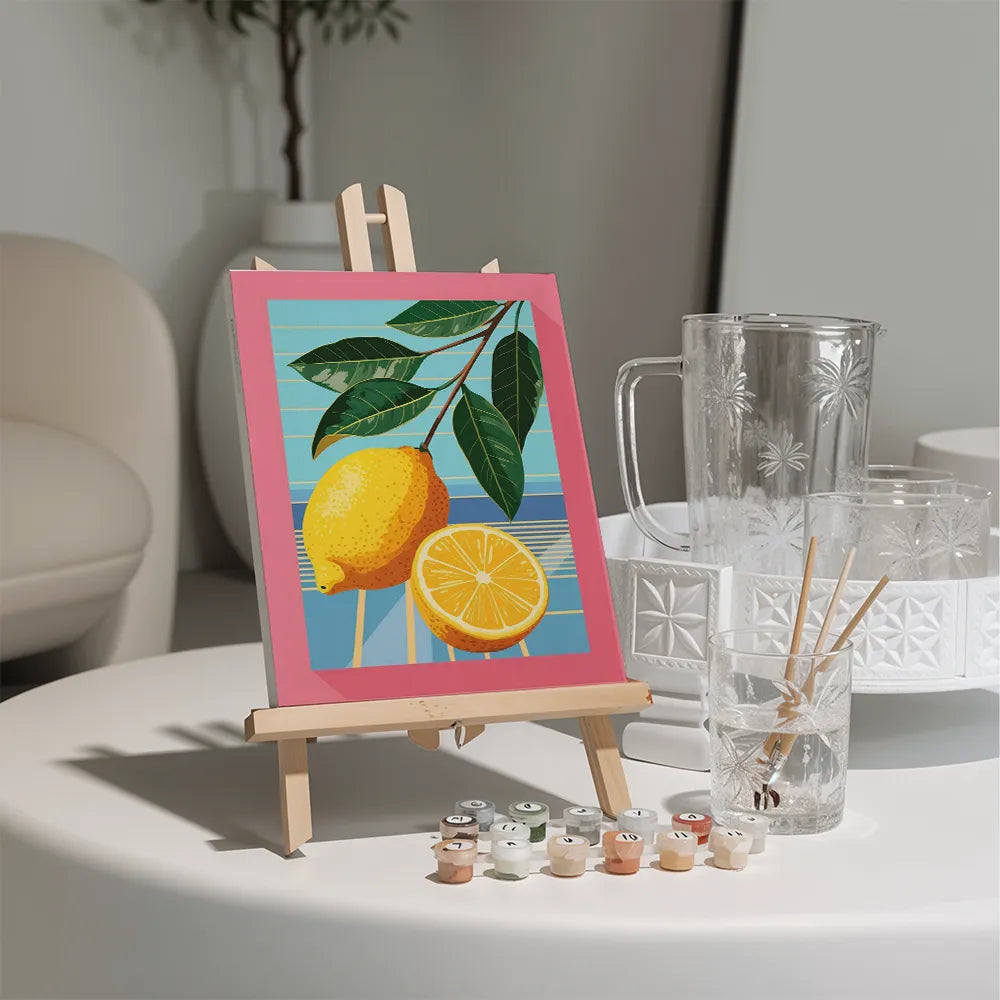 Malen nach Zahlen - 6 Mini-Gemälde | Zitronenpfad-Set