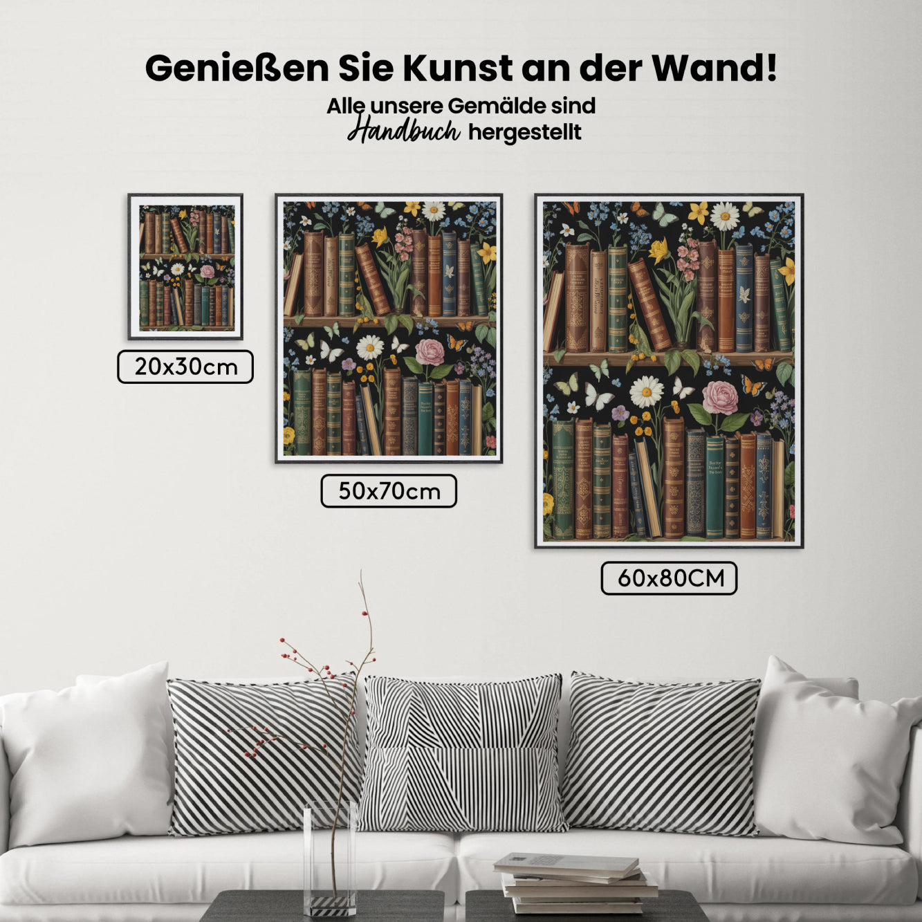 Malen nach Zahlen - Bausatz Bücherregal Dunkler Stapel