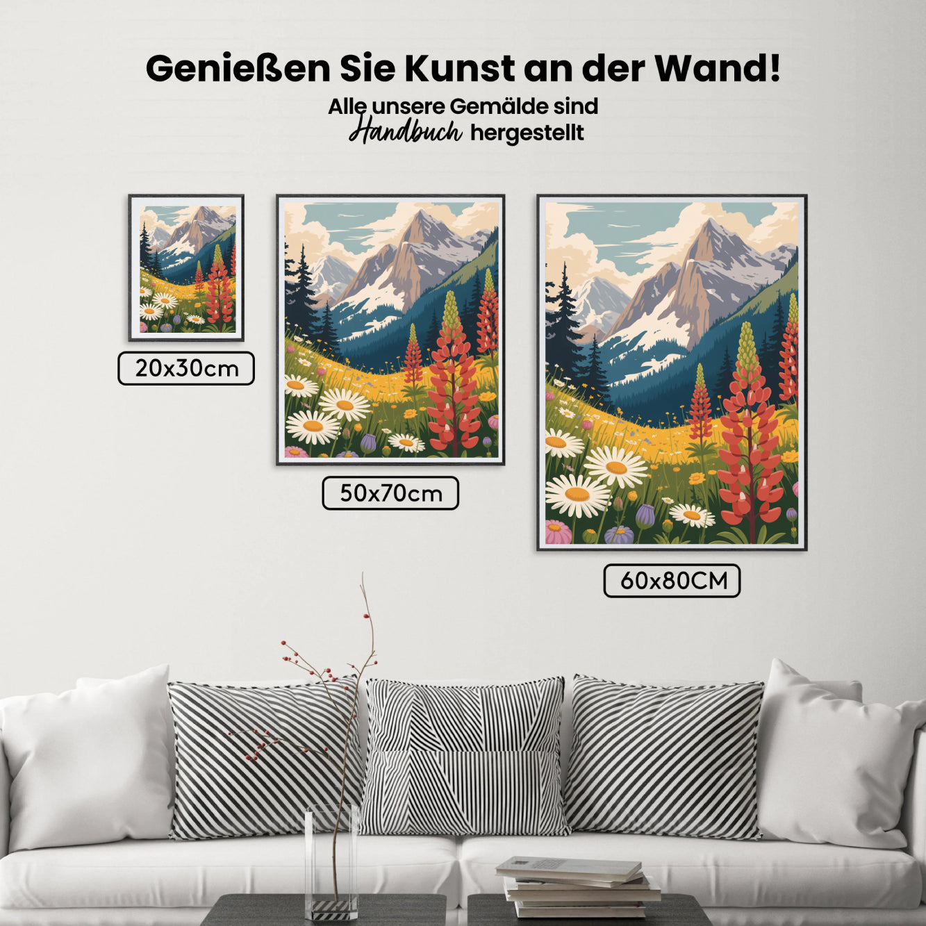 Malen nach Zahlen - Berg-Wildblumen-See