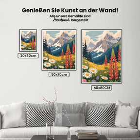 Malen nach Zahlen - Berg-Wildblumen-See
