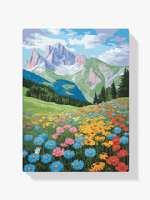 Malen nach Zahlen - Berg-Wildblumen-See 3