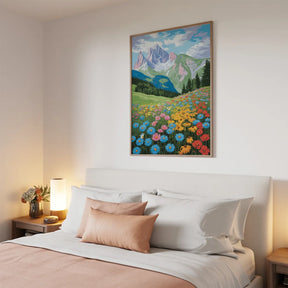 Malen nach Zahlen - Berg-Wildblumen-See 3