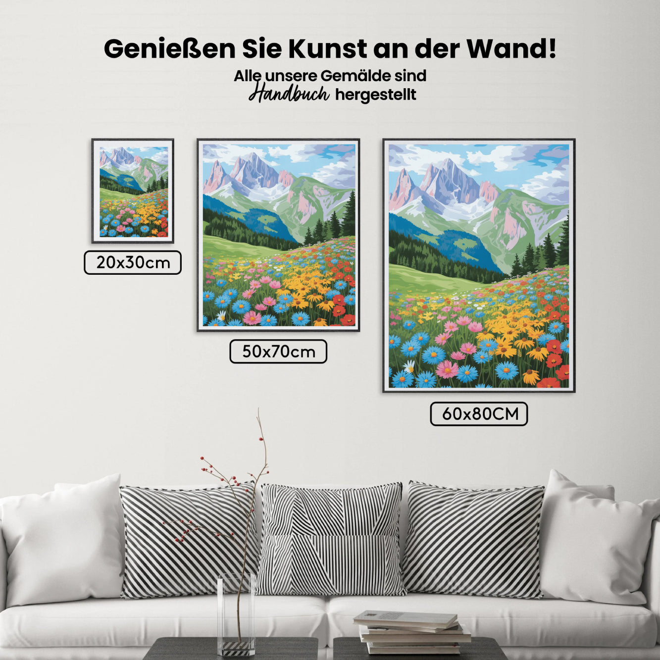 Malen nach Zahlen - Berg-Wildblumen-See 3