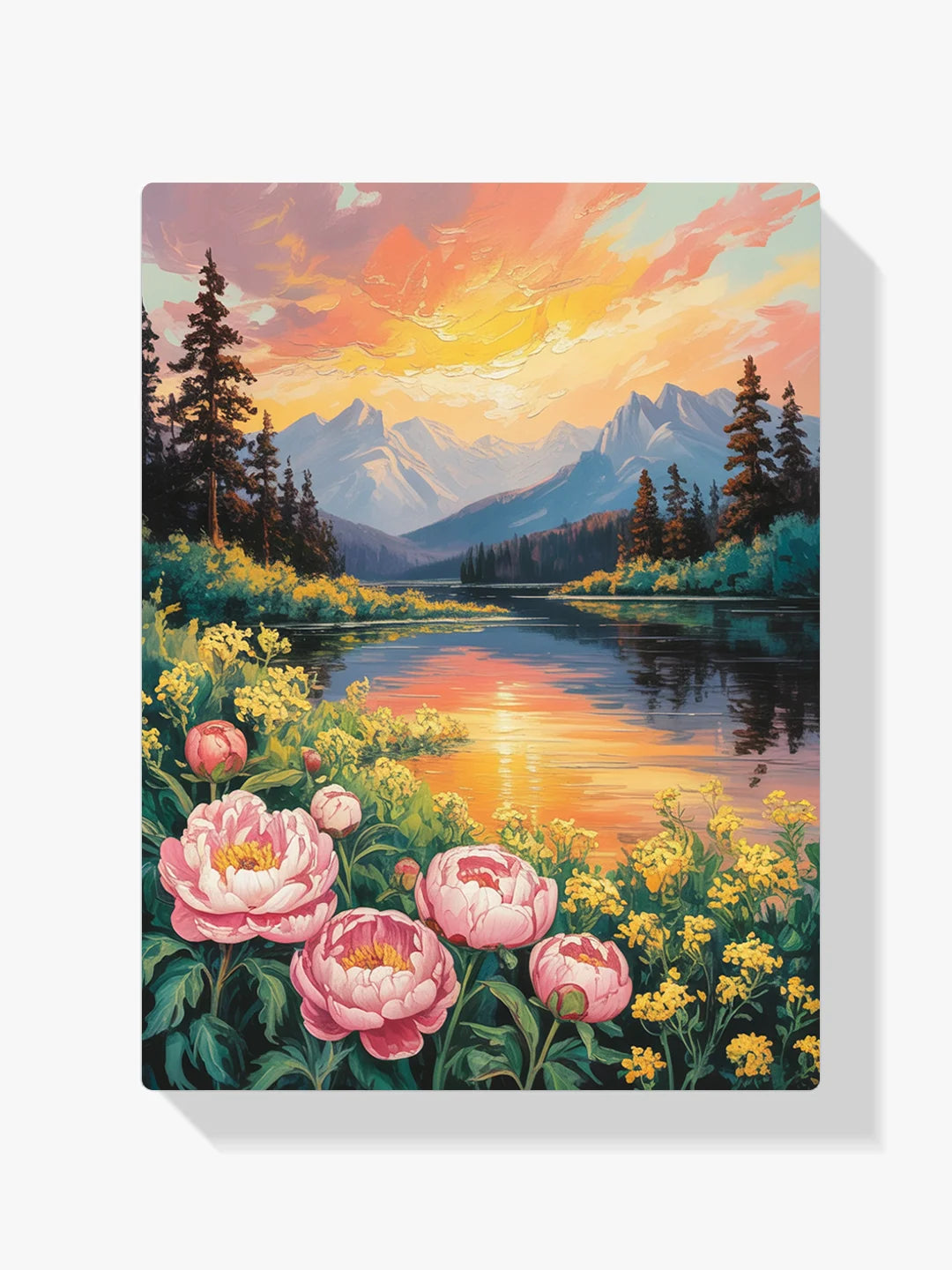 Malen nach Zahlen - Berglandschaft mit Wildblumensee