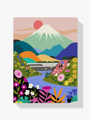 Malen nach Zahlen - Berglandschaft mit Wildblumensee