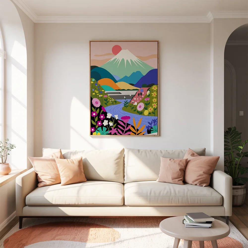 Malen nach Zahlen - Berglandschaft mit Wildblumensee