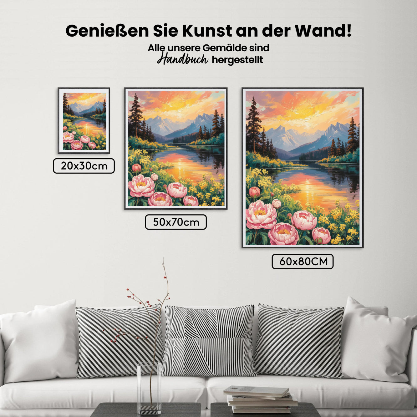 Malen nach Zahlen - Berglandschaft mit Wildblumensee