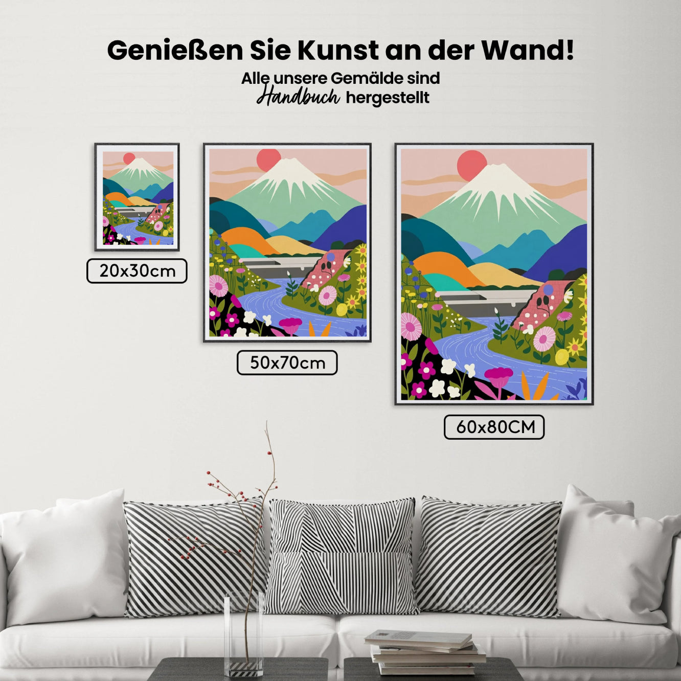 Malen nach Zahlen - Berglandschaft mit Wildblumensee