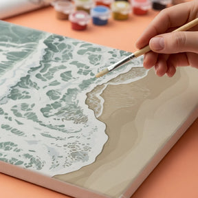 Malen nach Zahlen - Blaue Strandwellen Küste