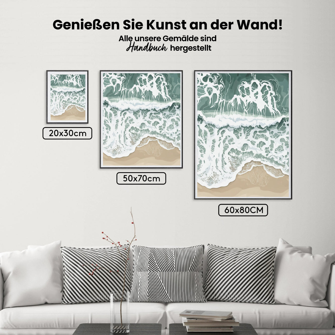 Malen nach Zahlen - Blaue Strandwellen Küste