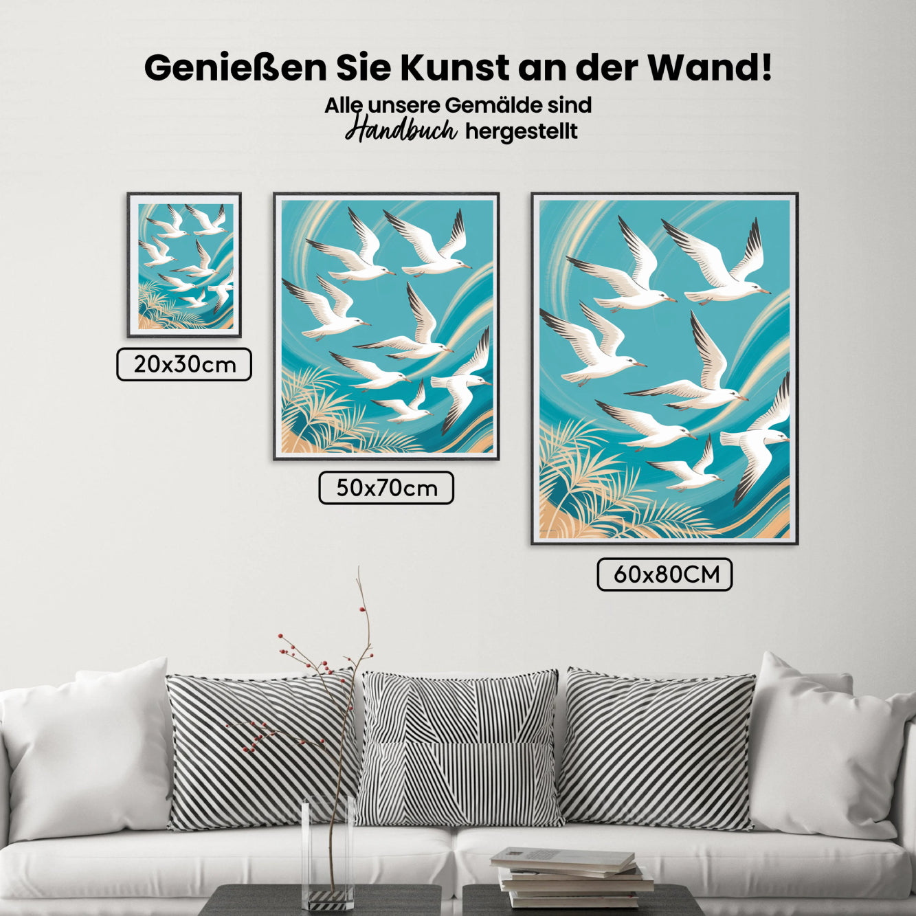Malen nach Zahlen - Blauer abstrakter Vögel