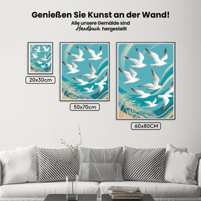 Malen nach Zahlen - Blauer abstrakter Vögel