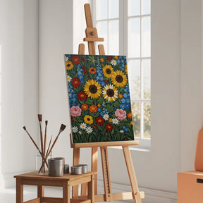Malen nach Zahlen - Boho-Blumenmuster