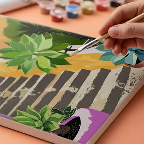 Malen nach Zahlen - Boho-Illustration Botanisch