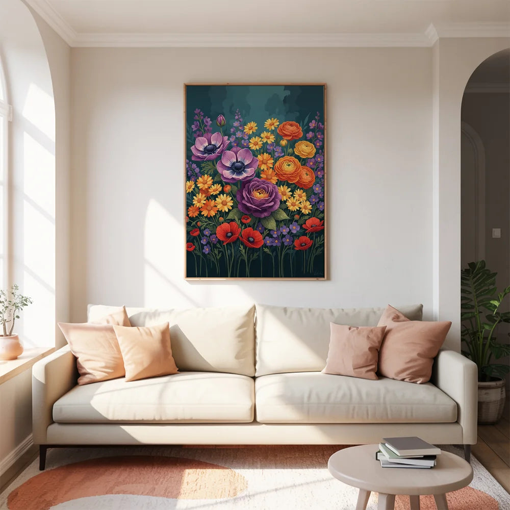 Malen nach Zahlen - Bunte Wildblume