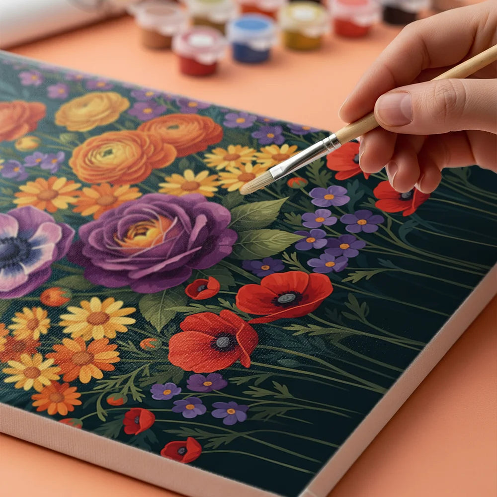 Malen nach Zahlen - Bunte Wildblume