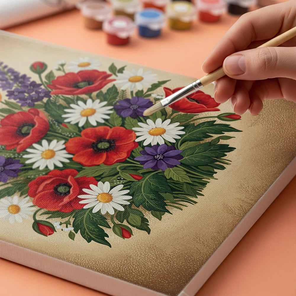 Malen nach Zahlen - Bunte Wildblume 2