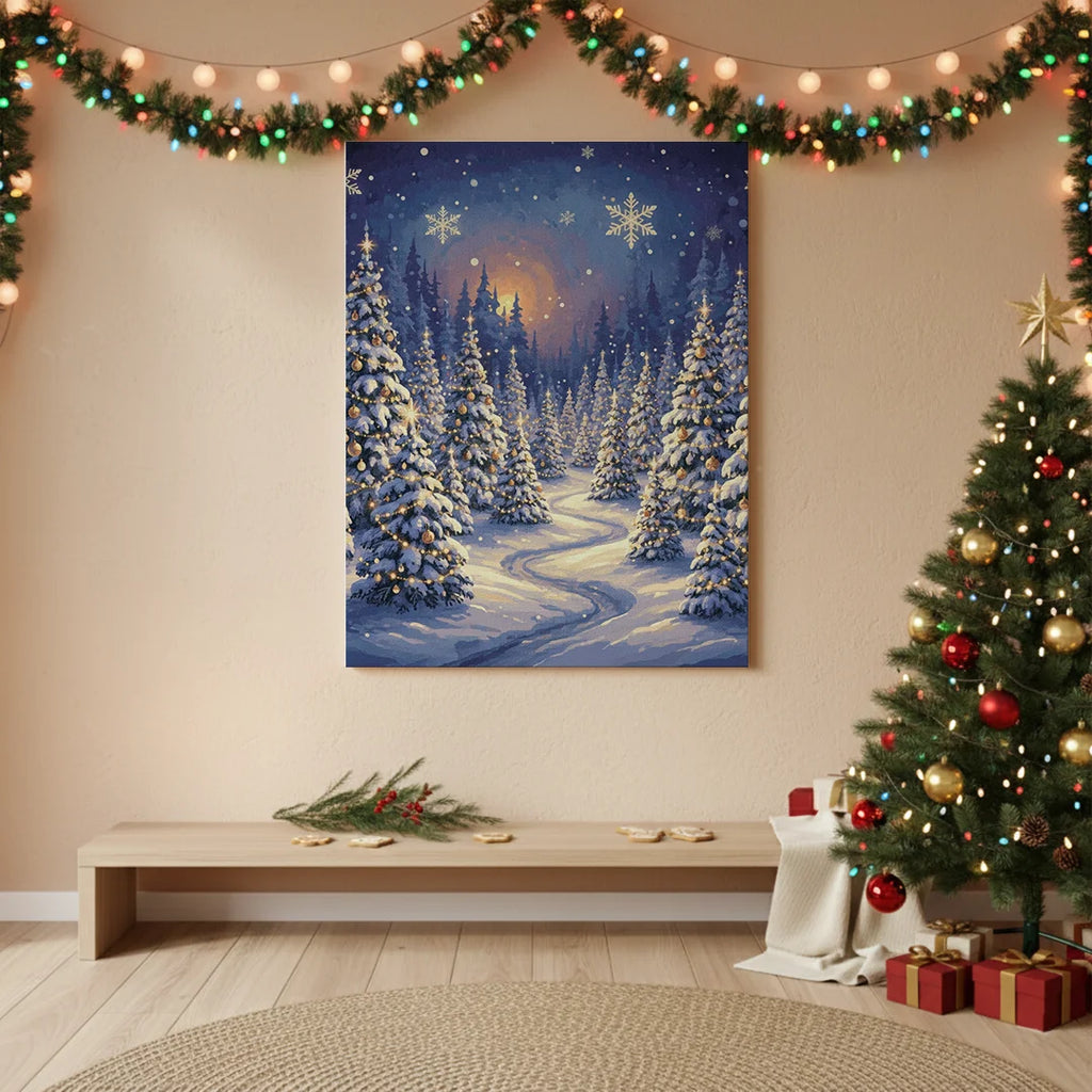 Malen nach Zahlen - Der verzauberte Weihnachtsbaumwald