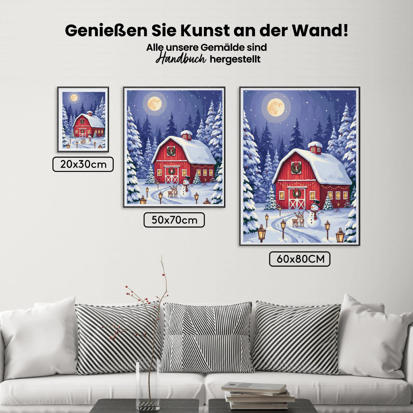 Malen nach Zahlen - Die kleine rote Weihnachtsscheune